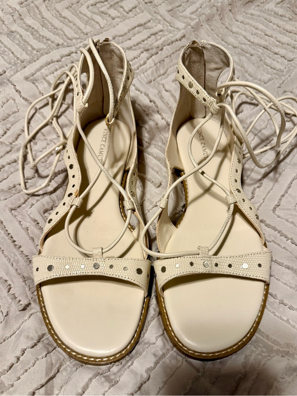 Vince Camuto Dawnicee Lace-Up Sandals with Stud Accents